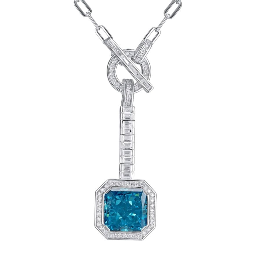 Cubic Zirconia Blue Necklace