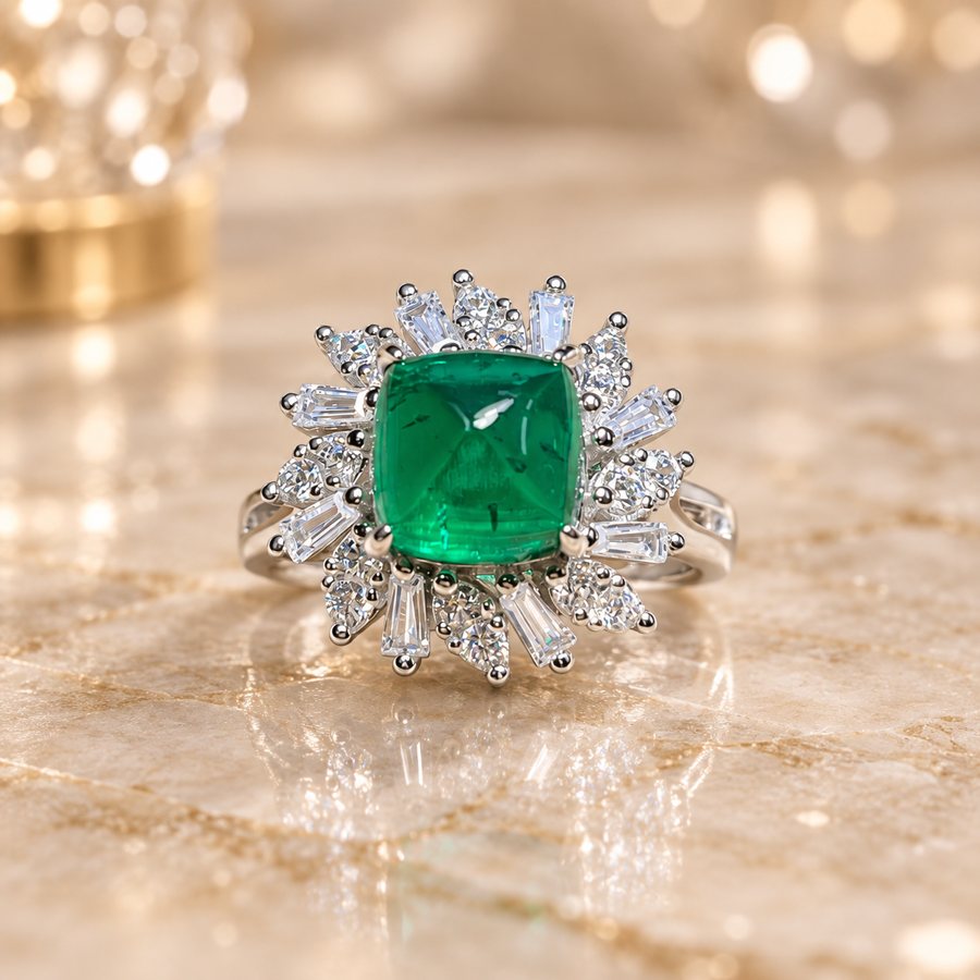 Glass Green Ring