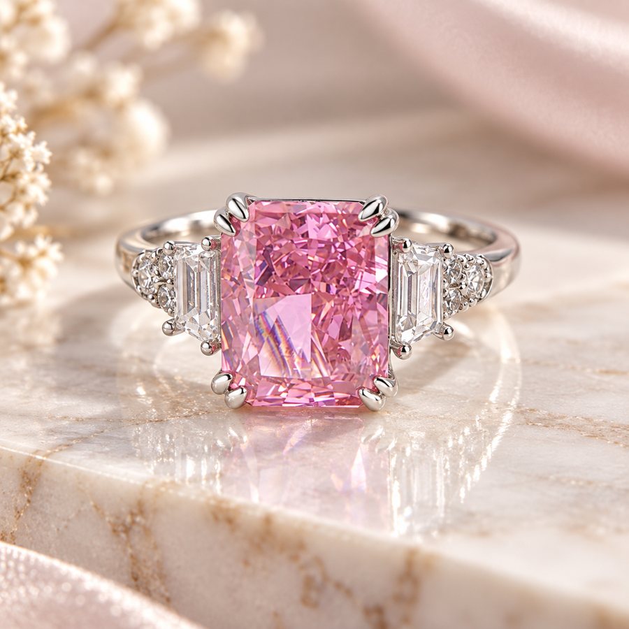 Cubic Zirconia Pink Ring
